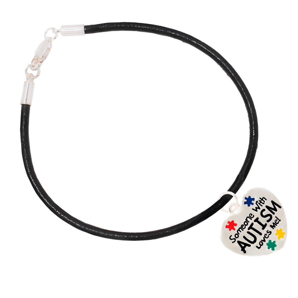 Someone With Autism Loves Me Leather Cord Bracelets - Fundraising For A Cause