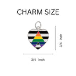 Straight Ally LGBTQ Pride Heart Split Ring Key Chains - Fundraising For A Cause