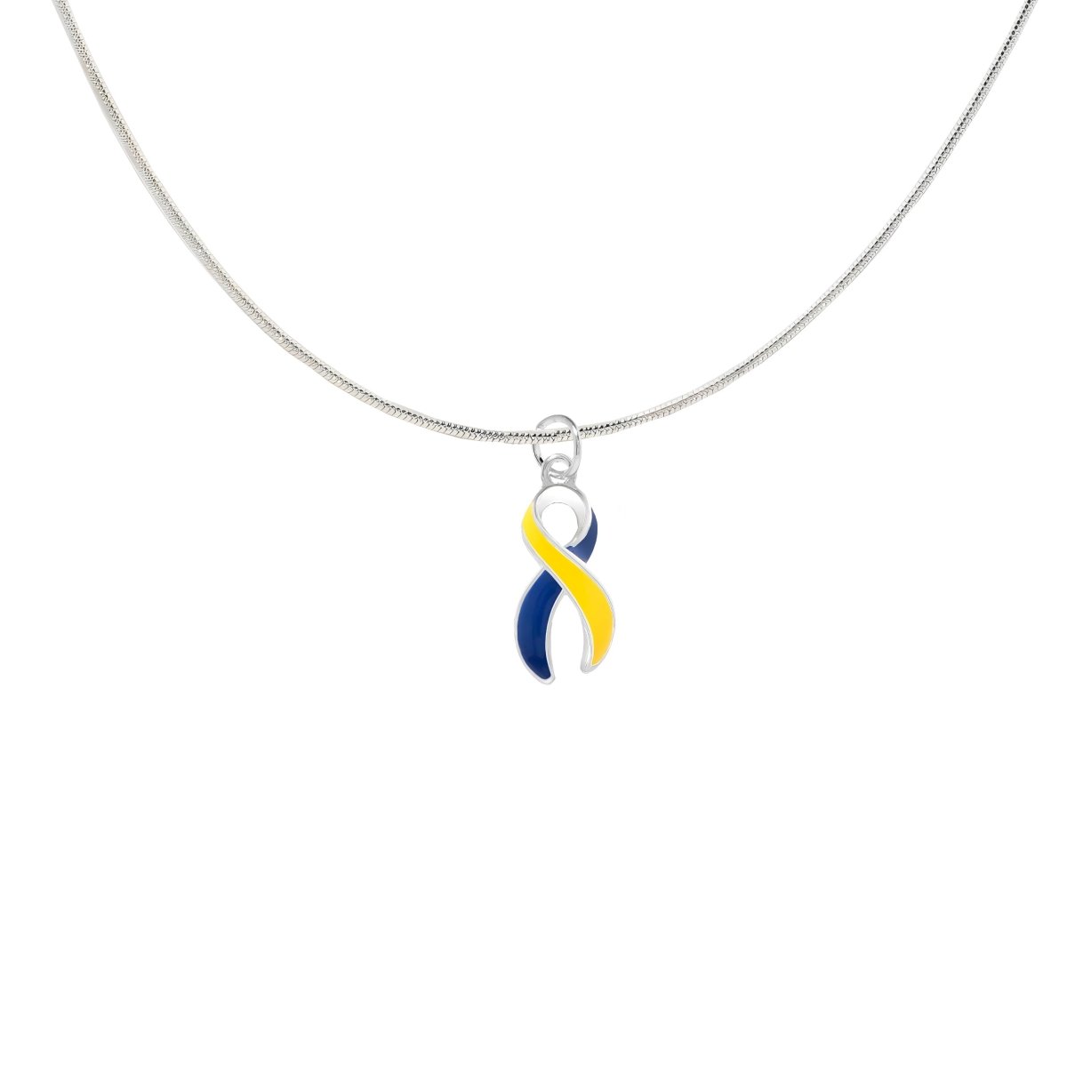 Support Ukraine Large Blue & Yellow Ribbon Necklaces - Fundraising For A Cause