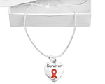 Survivor Red Ribbon Heart Necklaces - Fundraising For A Cause