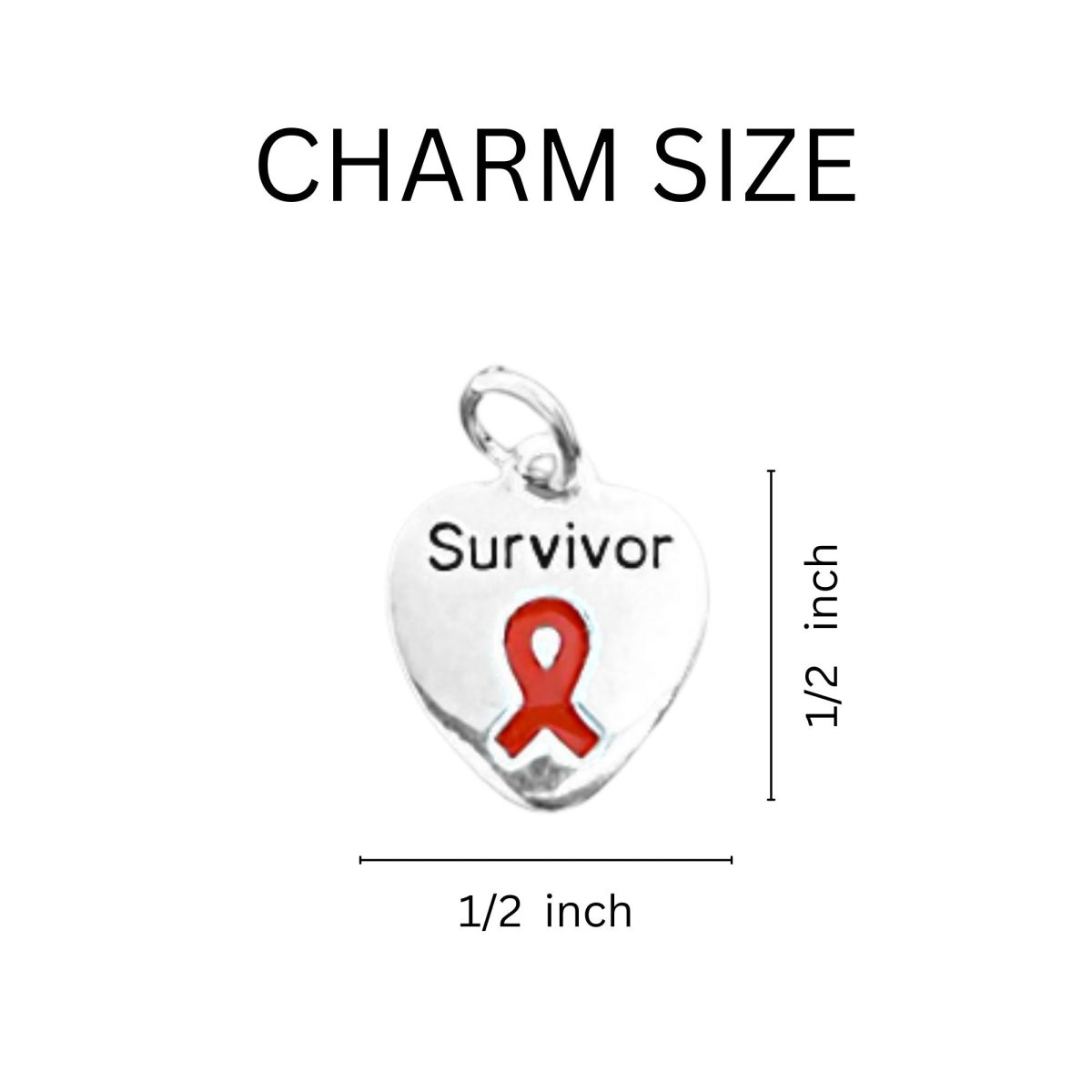 Survivor Red Ribbon Heart Necklaces - Fundraising For A Cause