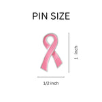 Large Flat Breast Cancer Pink Awareness Ribbon Pins - Fundraising For A Cause