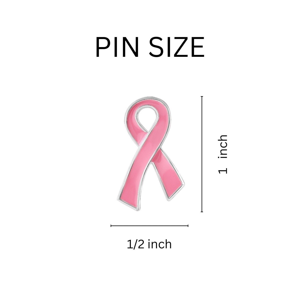 Large Flat Breast Cancer Pink Awareness Ribbon Pins - Fundraising For A Cause