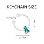 Teal Ribbon Shaped Key Chain - Fundraising For A Cause