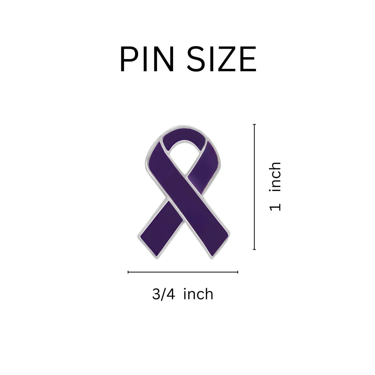 Bulk Testicular Cancer Awareness Pins - Low Cost Wholesale Purple Ribbon Pins