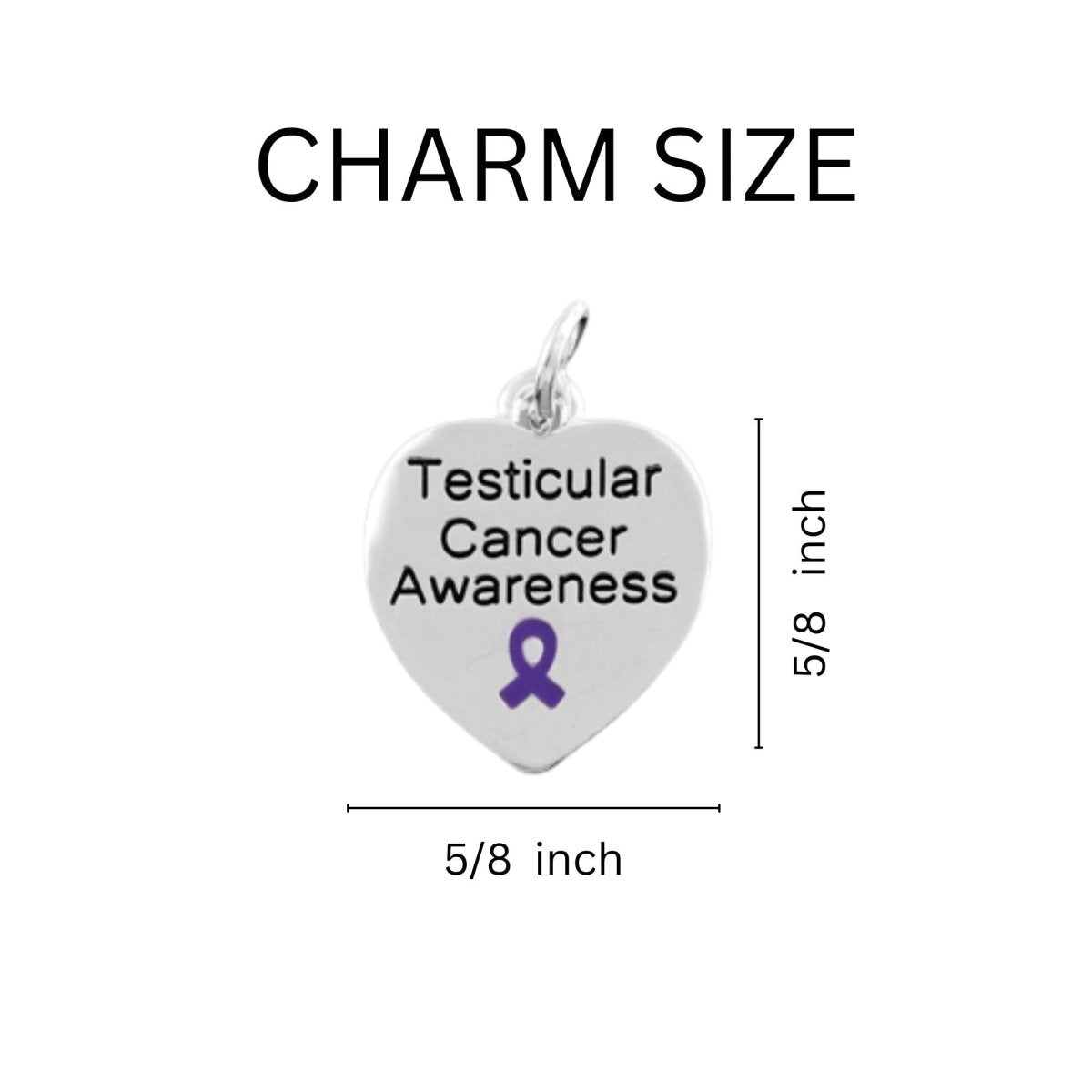 Testicular Cancer Ribbon Heart Awareness Charm Split Style Keychains - Fundraising For A Cause