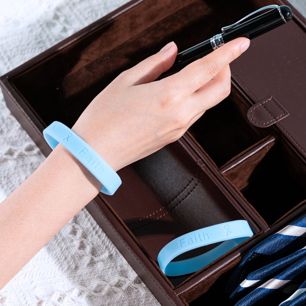 Trisomy 18 Awareness Light Blue Silicone Bracelet Wristbands - Fundraising For A Cause