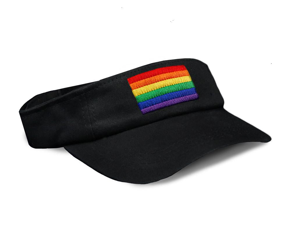 Rectangle Rainbow Visors (Black) Wholesale, Gay Pride Awareness