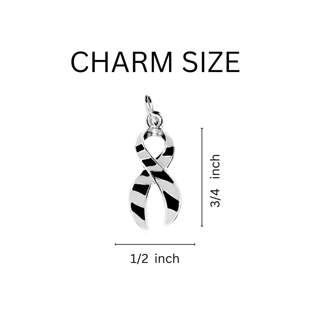 Zebra Print Ribbon Awareness Chunky Charm Bracelets - Fundraising For A Cause