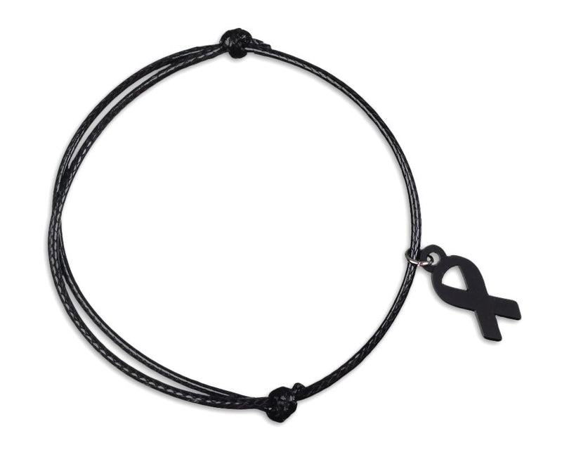 Adjustable Black Ribbon Cord Bracelet - Fundraising For A Cause