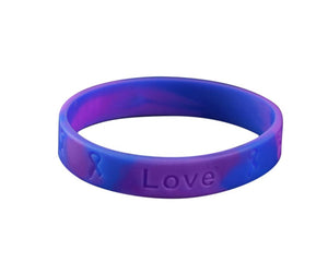 Adult Blue & Purple Silicone Bracelet Wristbands - Fundraising For A Cause