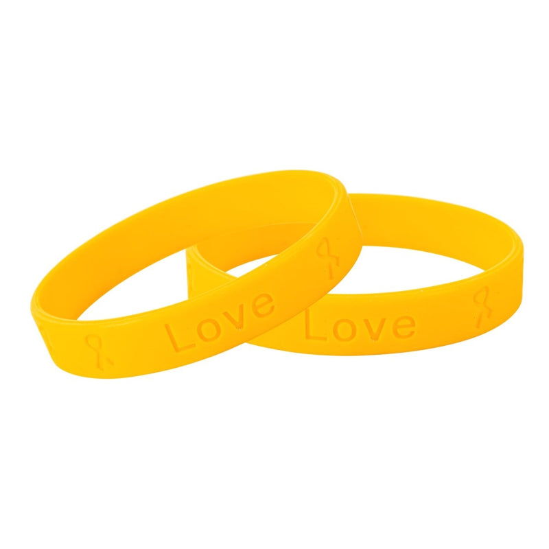 Adult Childhood Cancer Gold Silicone Bracelet Wristbands - Fundraising For A Cause