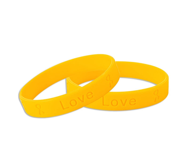 Adult Gold Awareness Silicone Bracelet Wristbands - Fundraising For A Cause