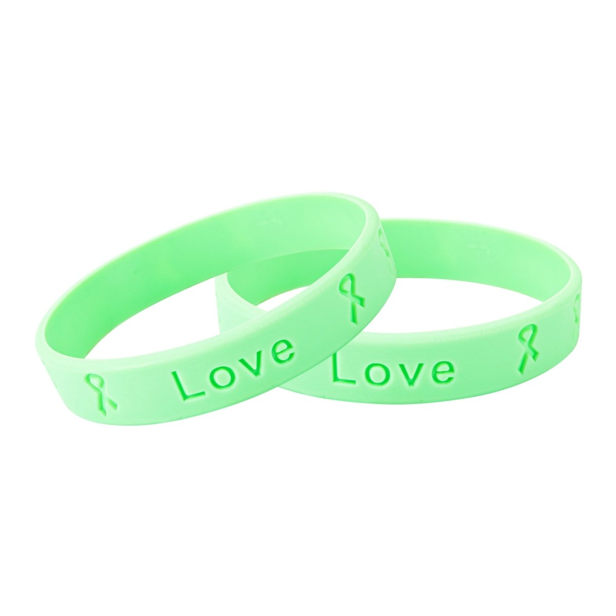 Adult Light Green Silicone Bracelet Wristbands - Fundraising For A Cause
