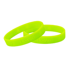 Load image into Gallery viewer, Adult Lime Green Awareness Silicone Bracelet Wristbands - Fundraising For A Cause