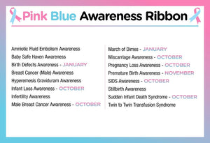 Adult Pink & Blue Silicone Bracelet Wristbands - Fundraising For A Cause