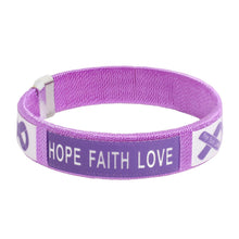 Load image into Gallery viewer, Adult Purple Ribbon &quot;Hope&quot; Bangle Bracelets - Fundraising For A Cause