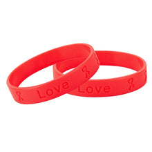 Load image into Gallery viewer, Adult Red Awareness Silicone Bracelet Wristbands - Fundraising For A Cause