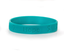 Load image into Gallery viewer, Adult Teal Awareness Silicone Bracelet Wristbands - Fundraising For A Cause