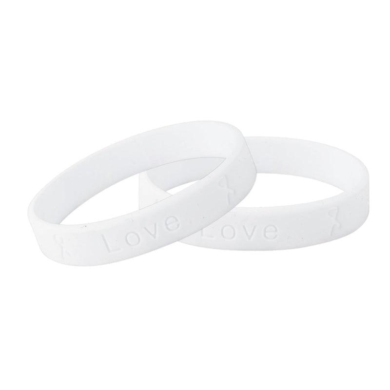 Adult White Silicone Bracelet Wristbands - Fundraising For A Cause