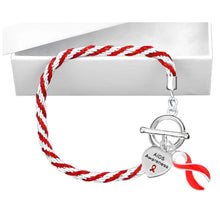 Load image into Gallery viewer, AIDS Red Ribbon Rope Bracelets - Fundraising For A Cause