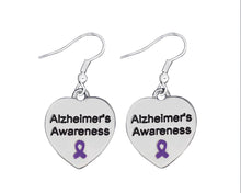 Load image into Gallery viewer, Alzheimer&#39;s Awareness Heart Earrings - Fundraising For A Cause