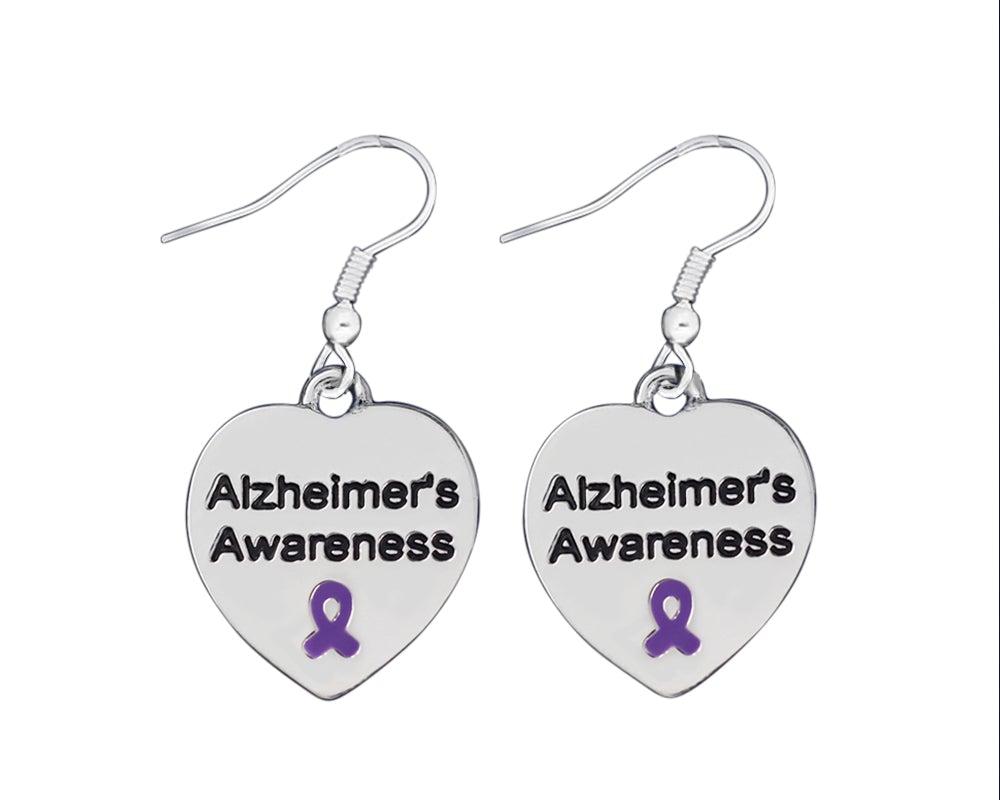 Alzheimer's Awareness Heart Earrings - Fundraising For A Cause