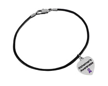 Load image into Gallery viewer, Alzheimer&#39;s Awareness Heart Leather Cord Bracelets - Fundraising For A Cause