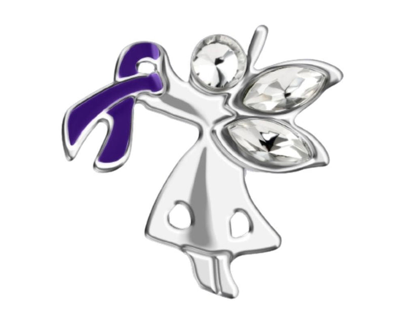 Angel By My Side Pancreatic Cancer Awareness Ribbon Pins - Fundraising For A Cause