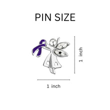 Load image into Gallery viewer, Angel By My Side Purple Ribbon Pins - Fundraising For A Cause