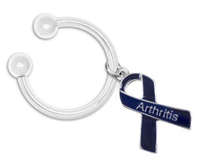 Load image into Gallery viewer, Arthritis Awareness Dark blue Keychains - Fundraising For A Cause