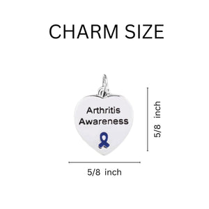 Arthritis Awareness Heart Charm Bracelets with Heart & Barrel Charms - Fundraising For A Cause