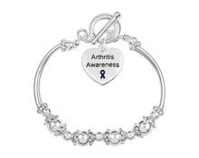 Load image into Gallery viewer, Arthritis Awareness Heart Charm Partial Beaded Bracelets - Fundraising For A Cause