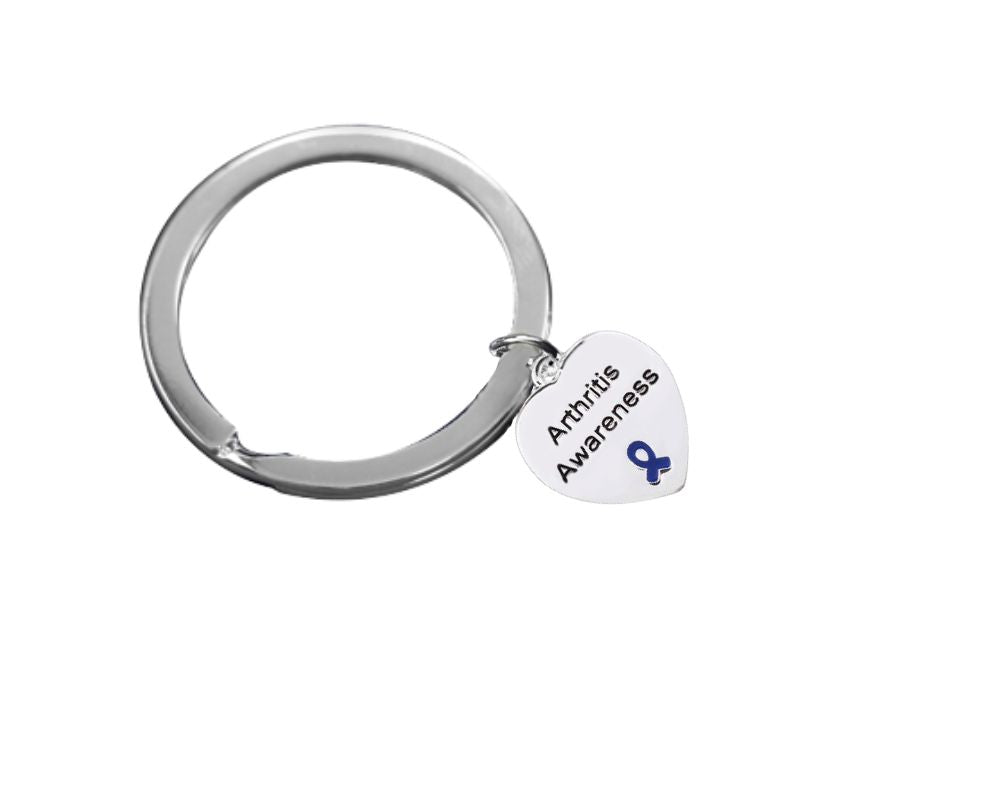 Arthritis Awareness Heart Charm Split Style Key Chains - Fundraising For A Cause