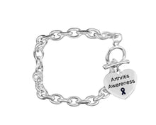 Load image into Gallery viewer, Arthritis Heart Charm Chunky Link Style Bracelets - Fundraising For A Cause