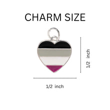 Load image into Gallery viewer, Asexual Flag LGBTQ Silver Beaded Heart Charm Bracelets - Fundraising For A Cause