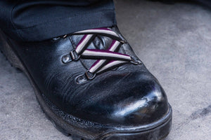 Asexual Flag Striped Shoelaces - Fundraising For A Cause