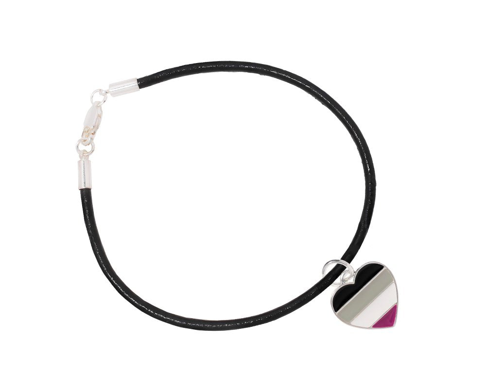 Asexual Heart Leather Cord Bracelets - Fundraising For A Cause