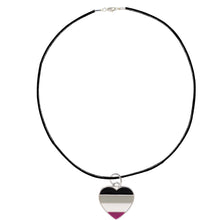 Load image into Gallery viewer, Asexual Heart LGBTQ Black Cord Necklaces - Fundraising For A Cause