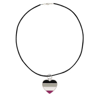 Asexual Heart LGBTQ Black Cord Necklaces - Fundraising For A Cause