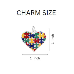 Autism Colored Puzzle Heart Retractable Bracelets - Fundraising For A Cause