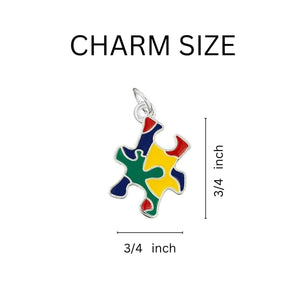 Autism Colored Puzzle Piece Hanging Charms - Fundraising For A Cause