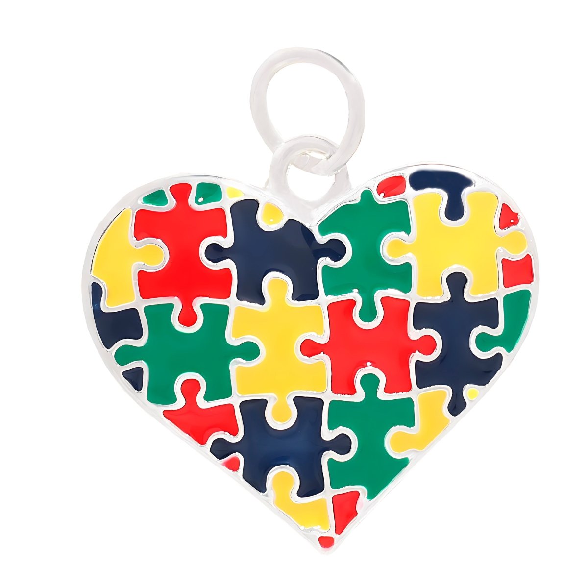 Autism Colored Puzzle Piece Heart Charms - Fundraising For A Cause