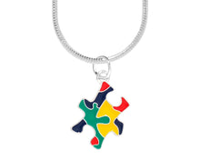 Load image into Gallery viewer, Autism Colored Puzzle Piece Necklaces - Fundraising For A Cause