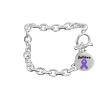 Load image into Gallery viewer, Believe Purple Charm Chunky Link Style Bracelets - Fundraising For A Cause