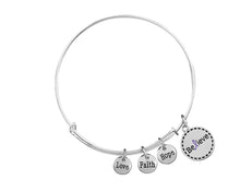 Load image into Gallery viewer, Believe Purple Ribbon Retractable Charm Bracelets - Fundraising For A Cause