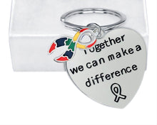 Load image into Gallery viewer, Big Heart Autism Awareness Ribbon Key Chains - Fundraising For A Cause