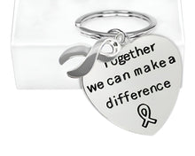Load image into Gallery viewer, Big Heart Gray Ribbon Key Chains - Fundraising For A Cause