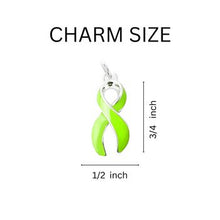 Load image into Gallery viewer, Big Heart Light Green Ribbon Key Chains - Fundraising For A Cause