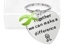 Load image into Gallery viewer, Big Heart Lime Green Ribbon Key Chains - Fundraising For A Cause